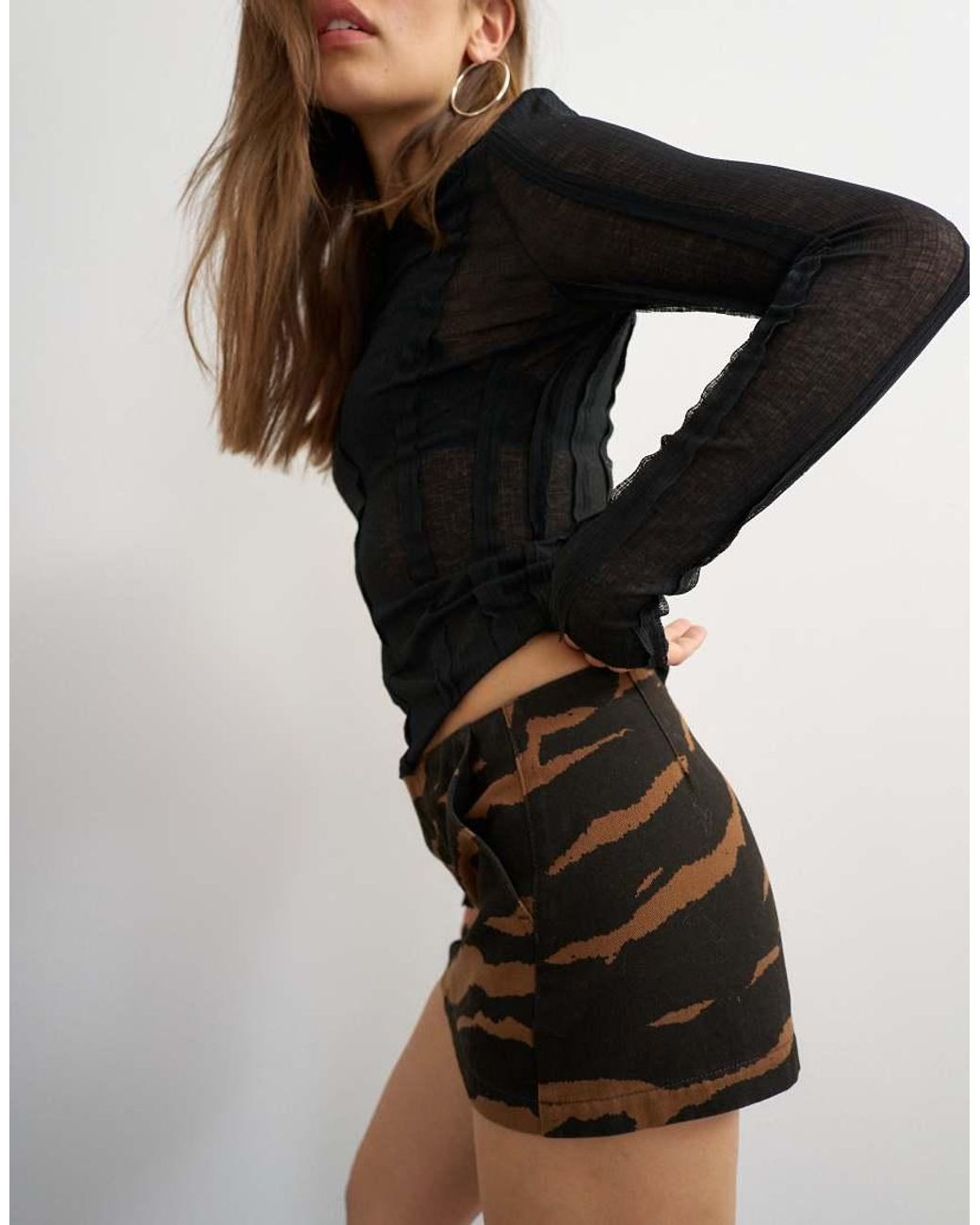 TOPSHOP Black Denim Mini Skirt