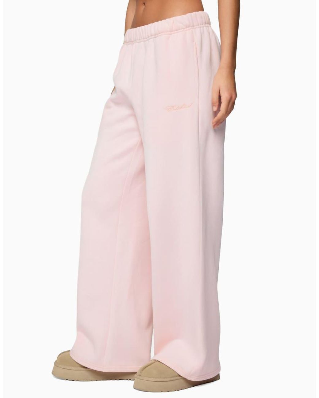 Edikted Pink Basic Girl Wide Leg Sweatpants