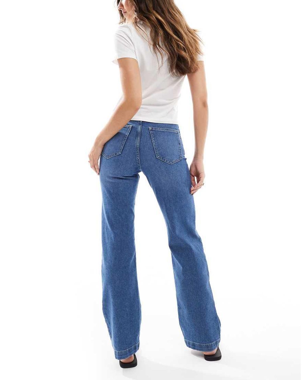 ONLY Blue Mishy High Waist Wide Leg Jeans