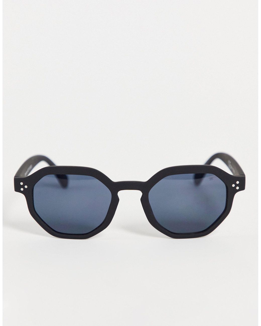 Bershka Hexagonal Sunglasses in Black for Men | Lyst