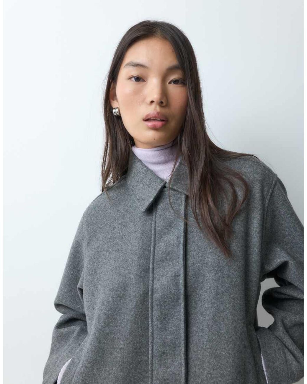 JJXX Gray Wool Look Short Jacket