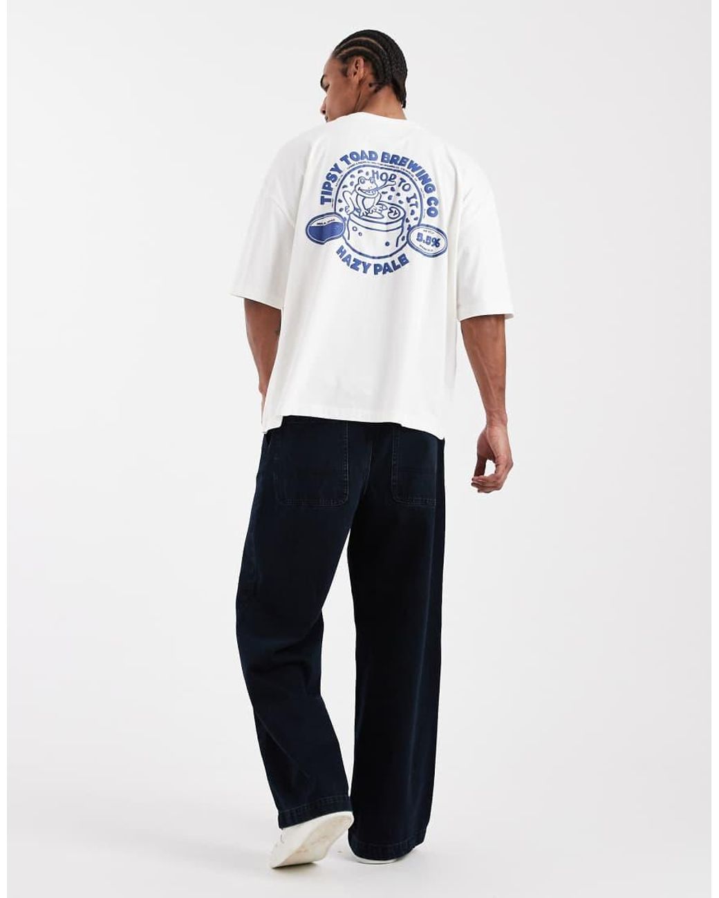 ASOS White Oversized T-shirt With Hazy Pale Puff Print for men