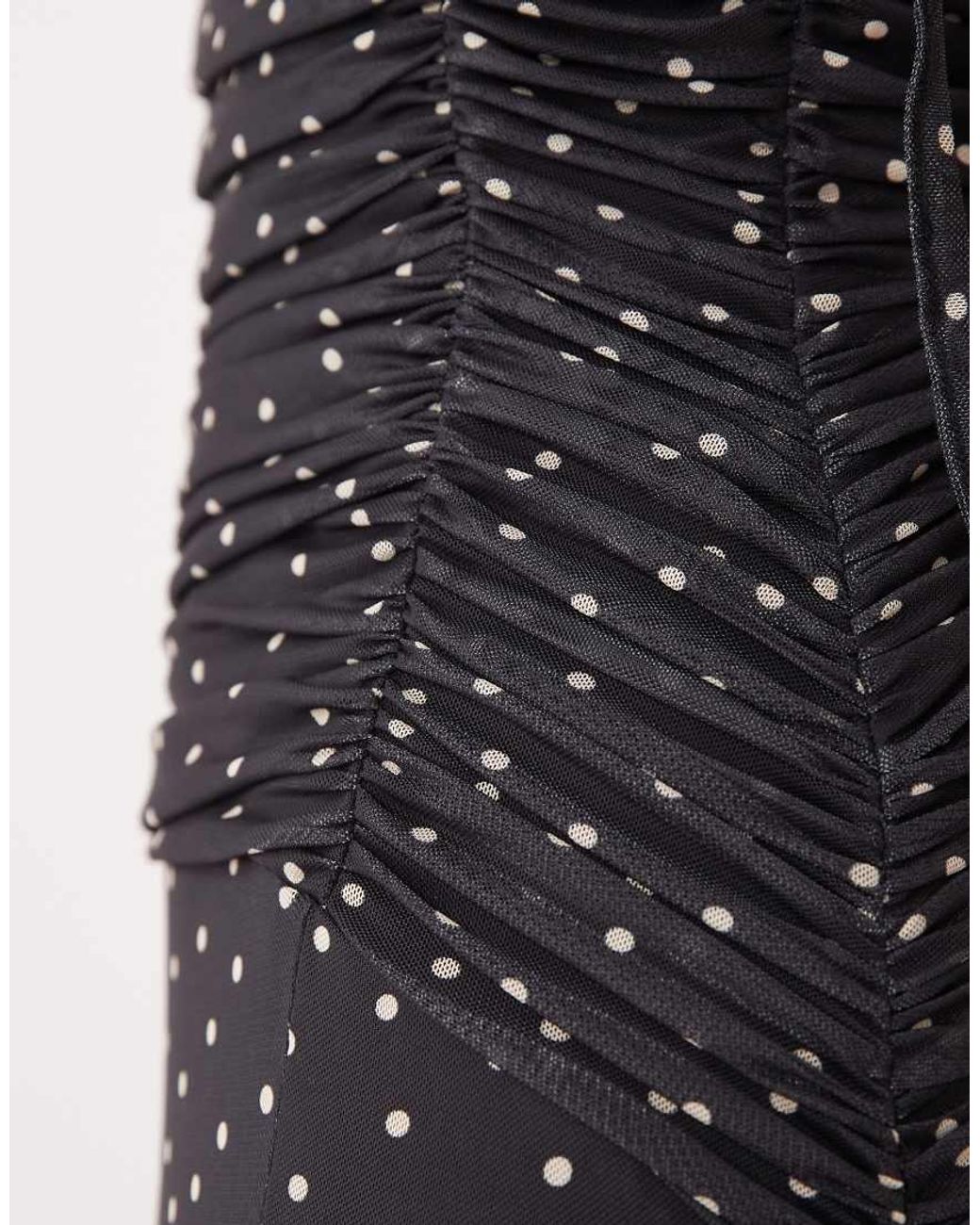 ASOS Black Mesh Fishtail Dress With Contrast Bust Insert