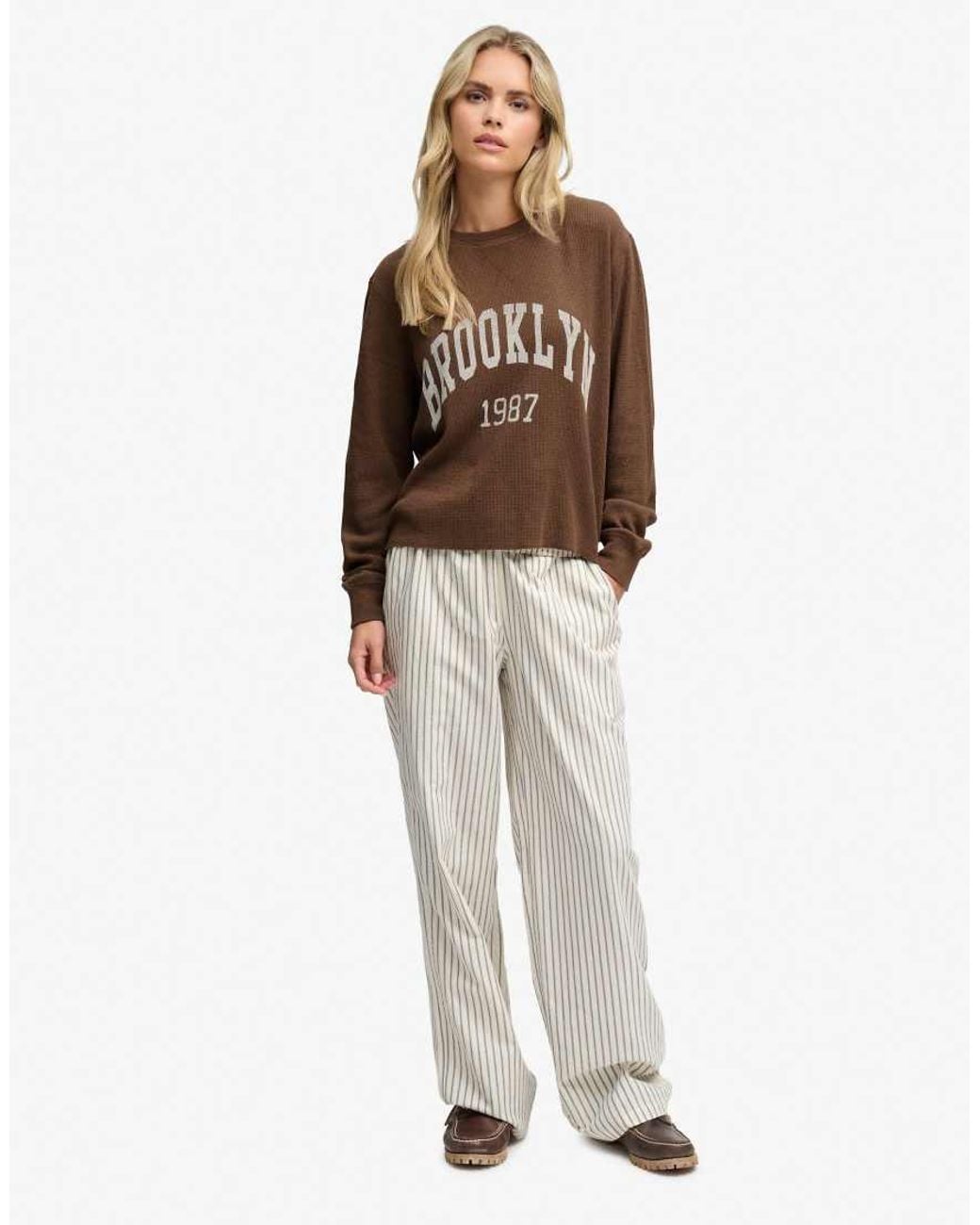 Superdry Brown Athletic Essential Graphic Long Sleeve Top