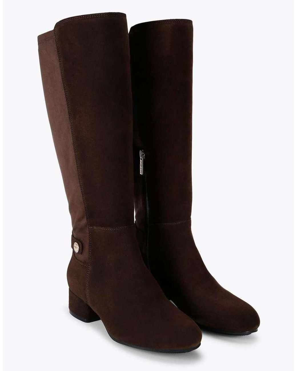 Carvela Kurt Geiger Brown Gaia Knee2 Wide Fit Knee Boots