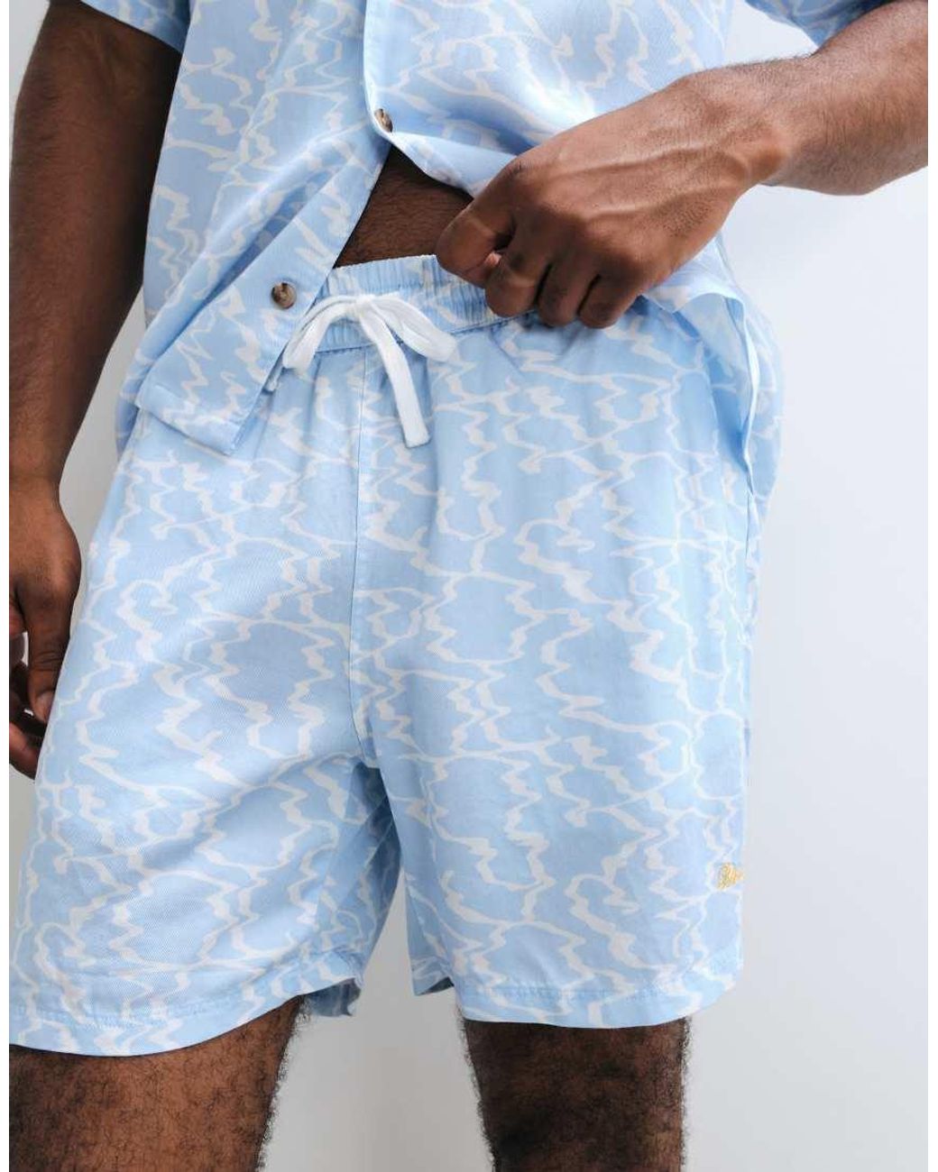 BLKVIS Blue Bagliore Patterned Shorts Co-ord for men