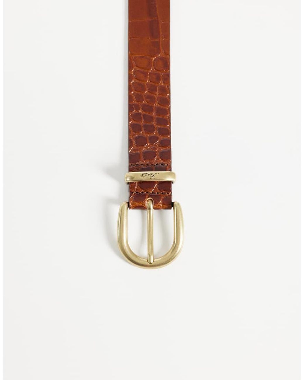 Levi's Brown Phoebe Croc Embossed Leather Belt