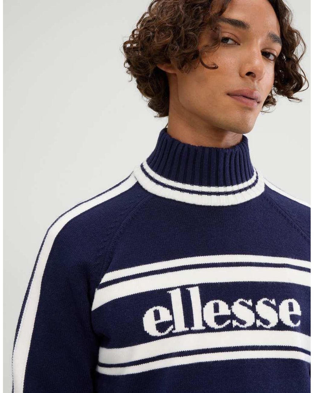 Ellesse Blue Pellini Long Sleeve Knitted Jumper for men