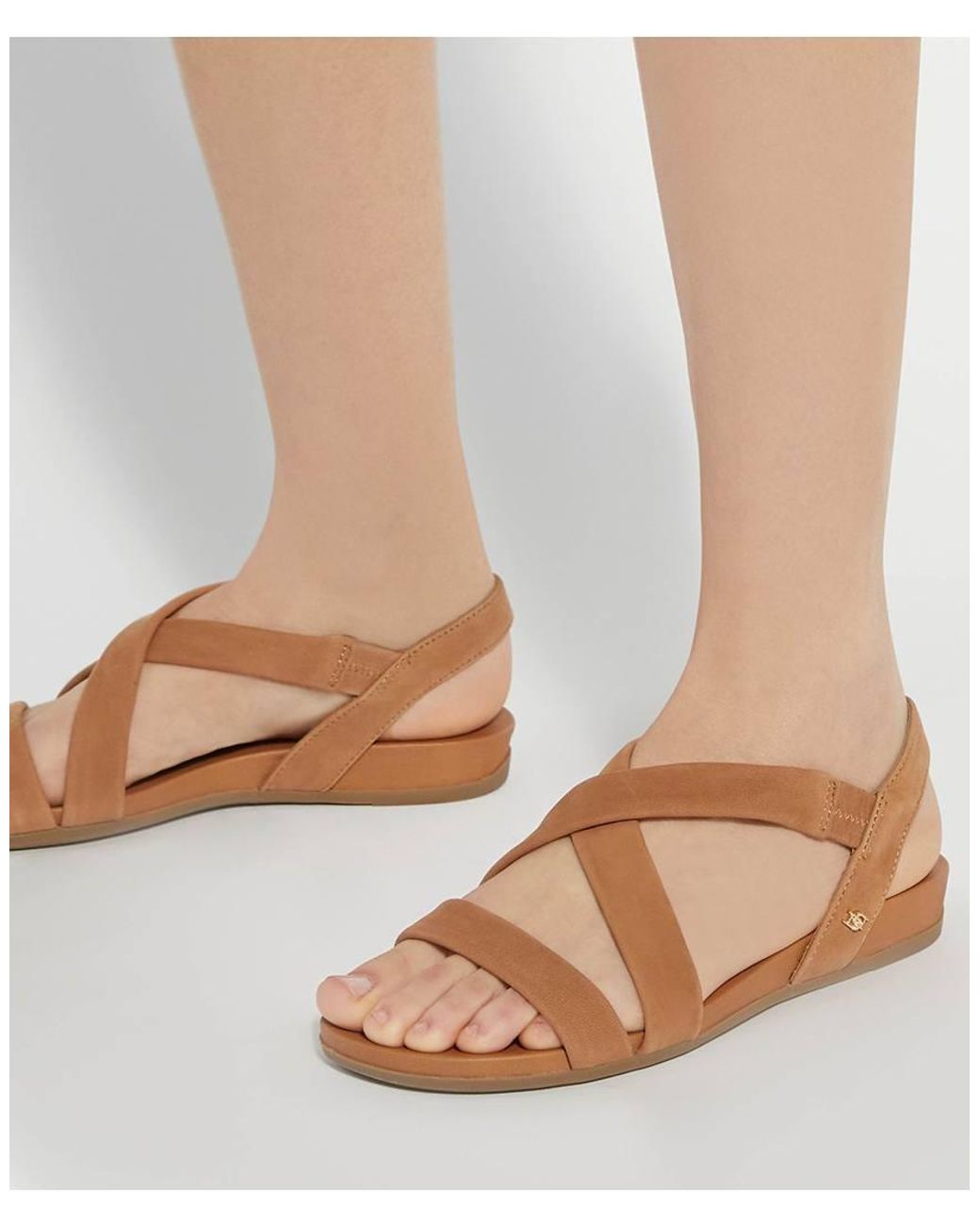 Dune Brown Landies Flat Sandals