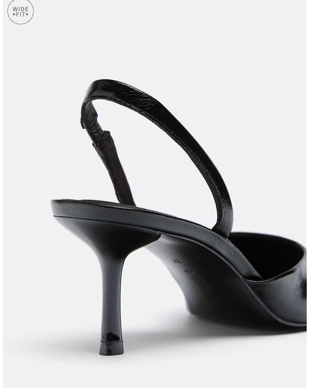 Stradivarius White Wide Fit Slingback Kitten Heel Shoes