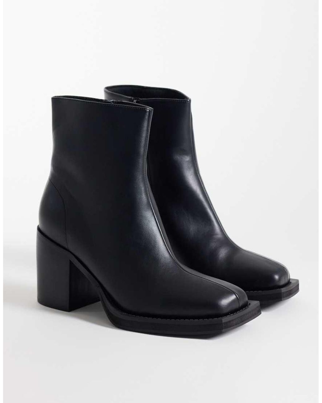 ASOS Blue Heeled Chelsea Boots With Angled Toe for men