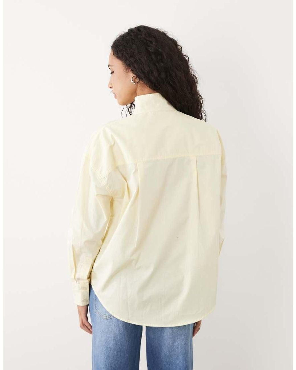 ASOS Natural Funnel Neck Shirt