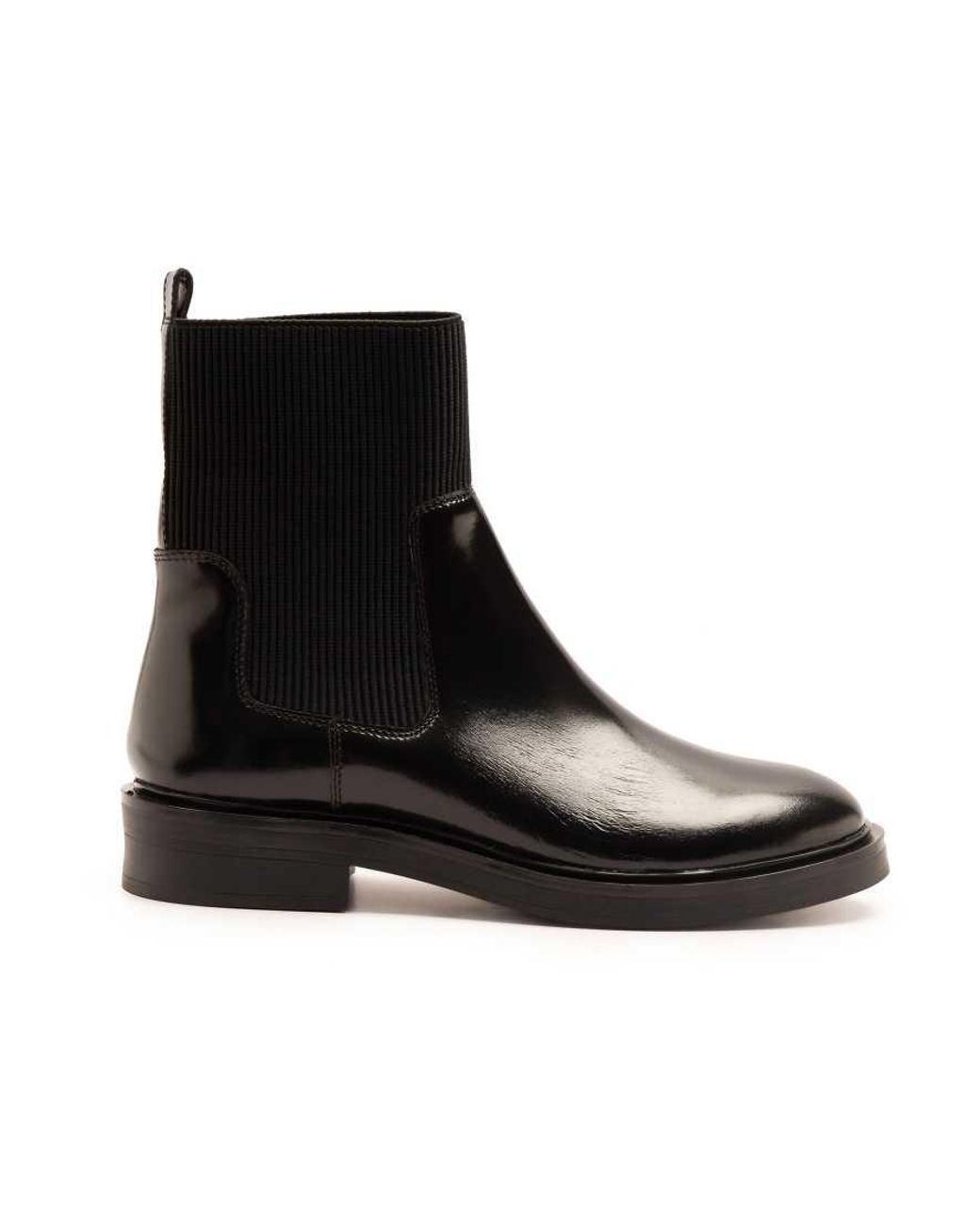OFF THE HOOK Black Brook Chelsea Ankle Boots With Elastic Side Panels