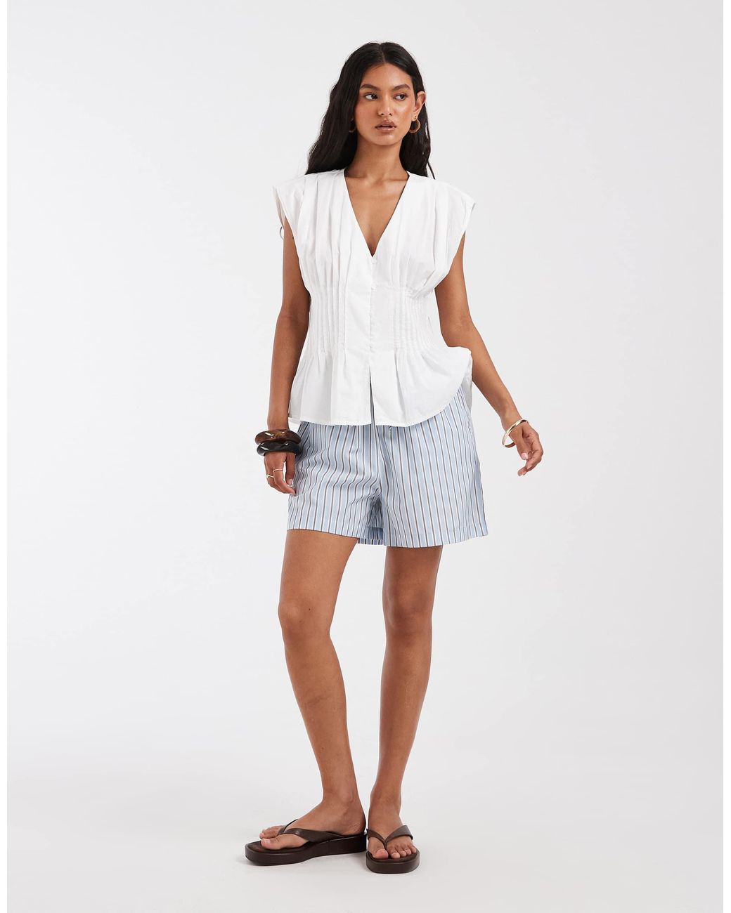 ONLY White Oberteil mit taillierter taille