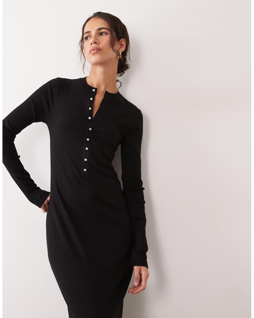 Polo Ralph Lauren Black Rib Maxi Dress