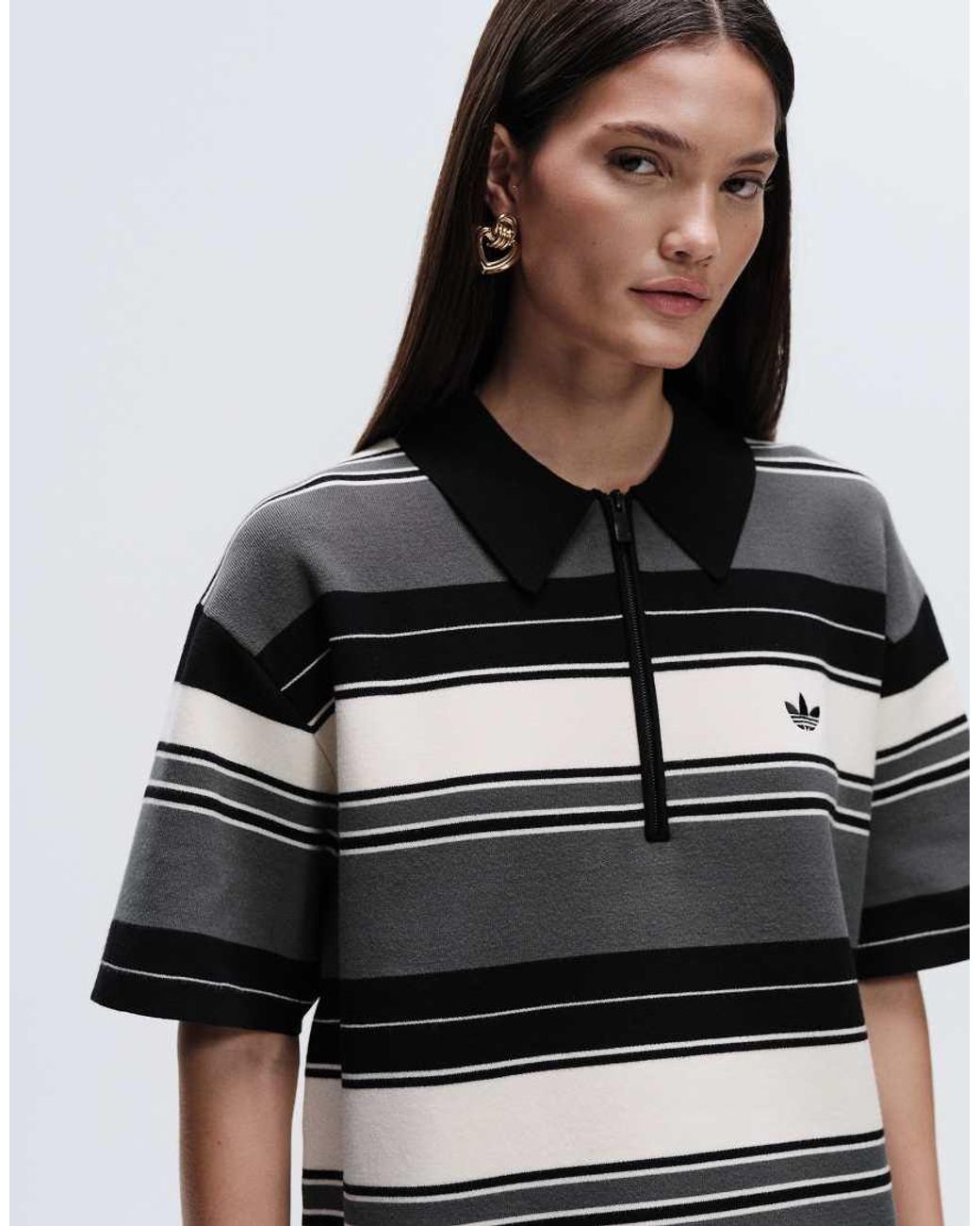 adidas Originals x ASOS Black Oversized Knitted Polo Shirt