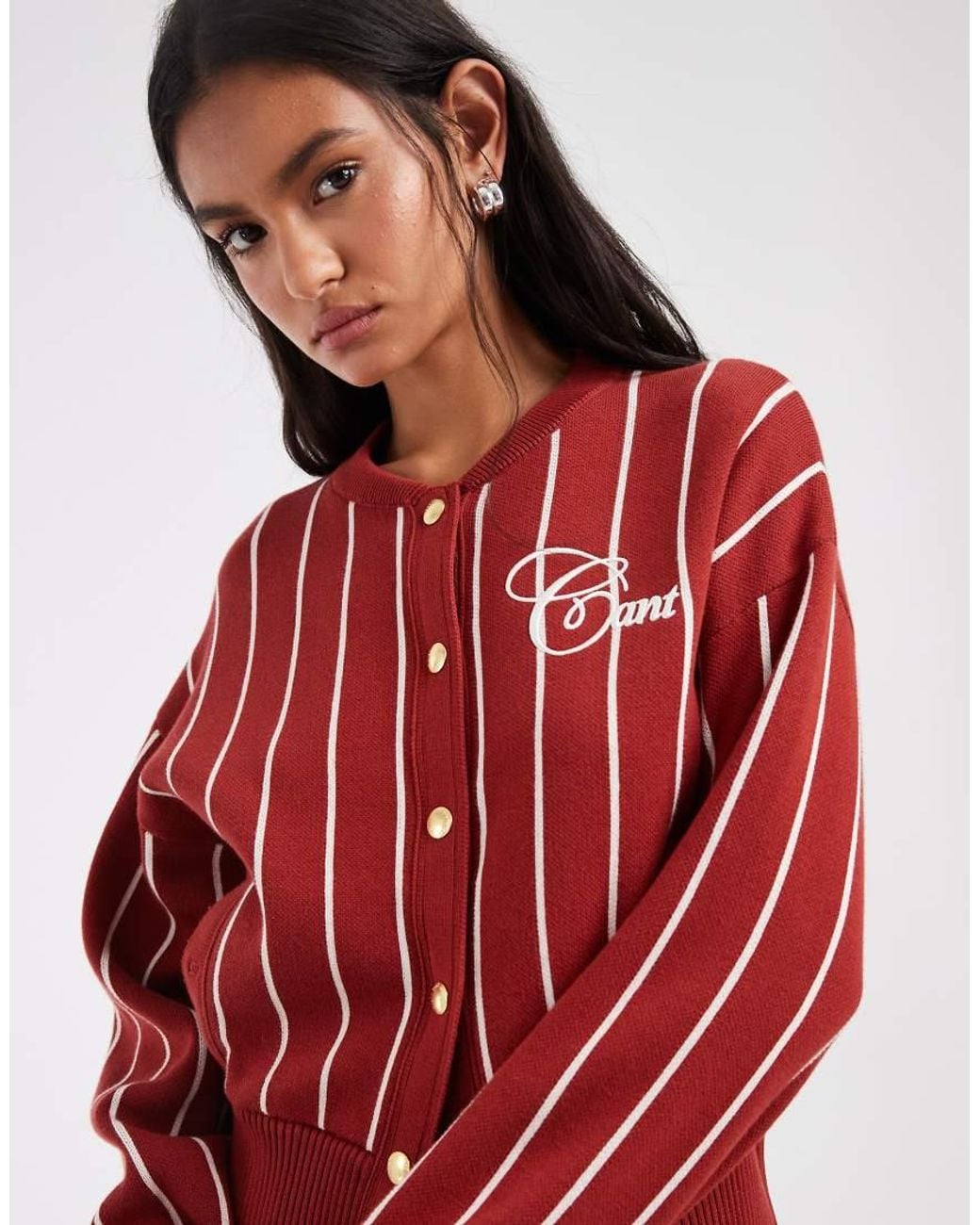 Gant Red Varsity Logo Button Up Cardigan