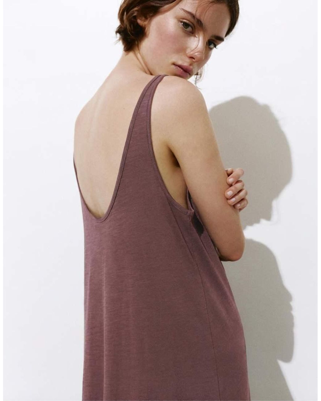 Pull&Bear Brown Strappy Midi Dress
