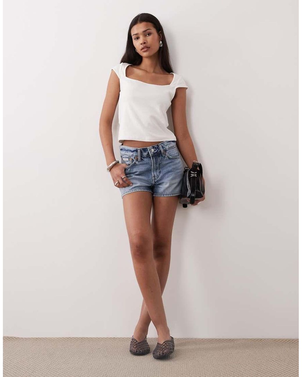 Calvin Klein White Archive Mini Denim Short