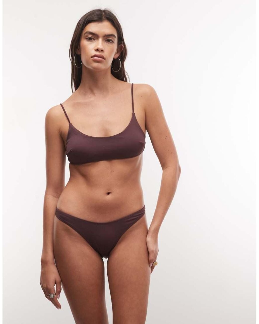 Weekday Red Scoop Front Bikini Top