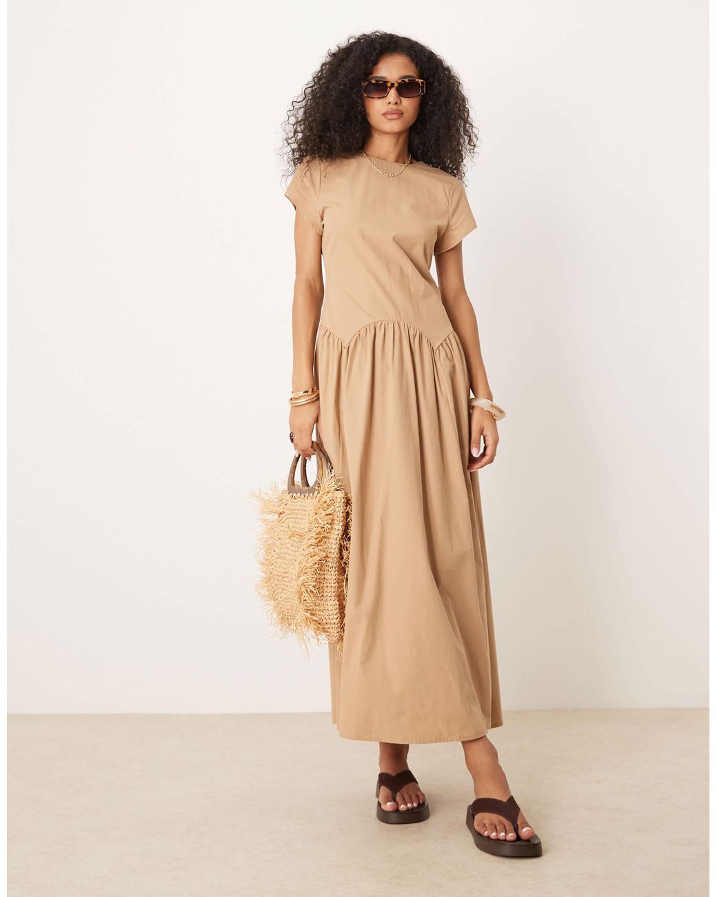 chinese dress ladies Asos Edition Split Drape Satin Midi Shirt Dress In Dusky Blue