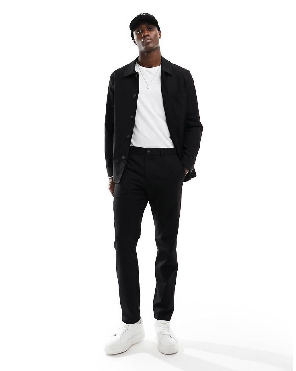 SELECTED Black Slim Fit Suit Trouser for men