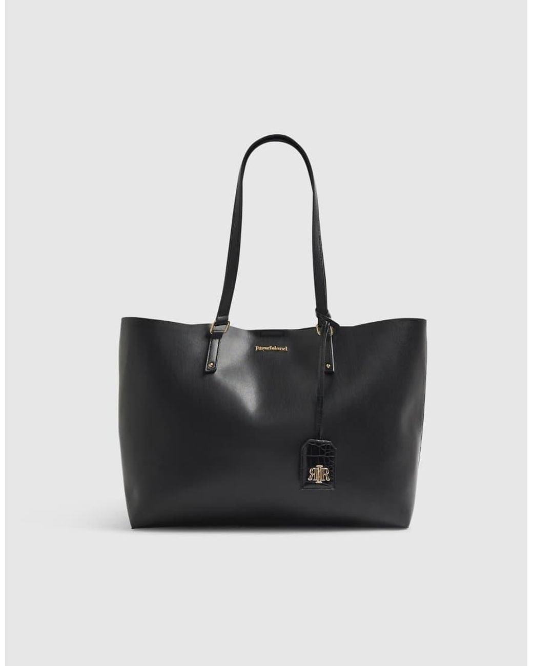 River Island Black Tote Bag With Internal Pouch