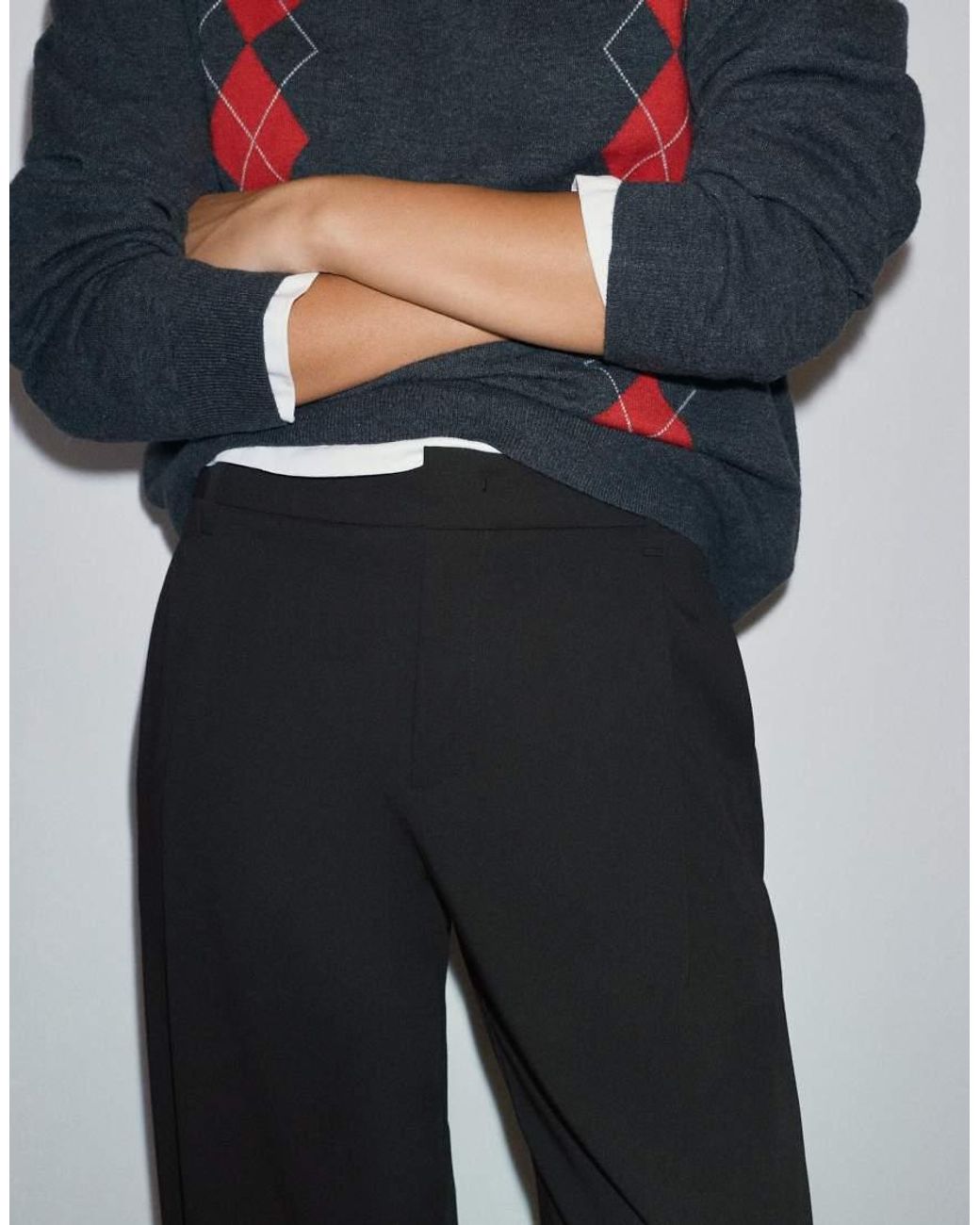 Pull&Bear Blue Wide Leg Tailored Darted Trousers