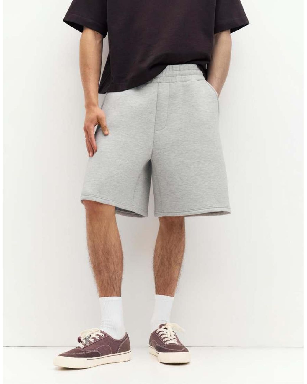 Pull&Bear Blue Bermuda Jogger Sweat Shorts for men