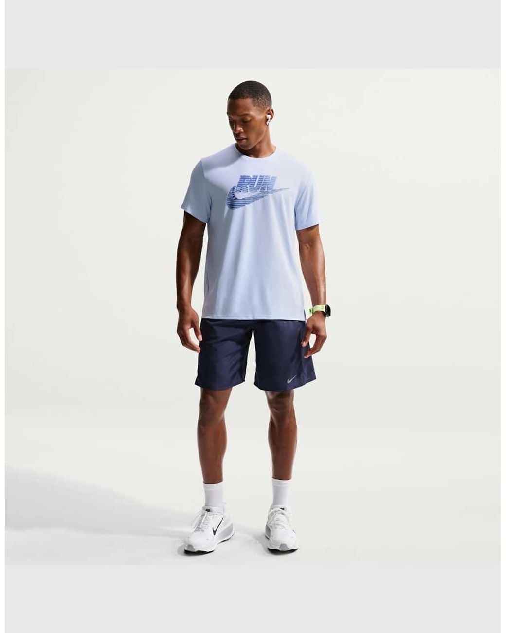 Nike Blue Men's Miler Dri-fit 9-inch Unlined Shorts for men