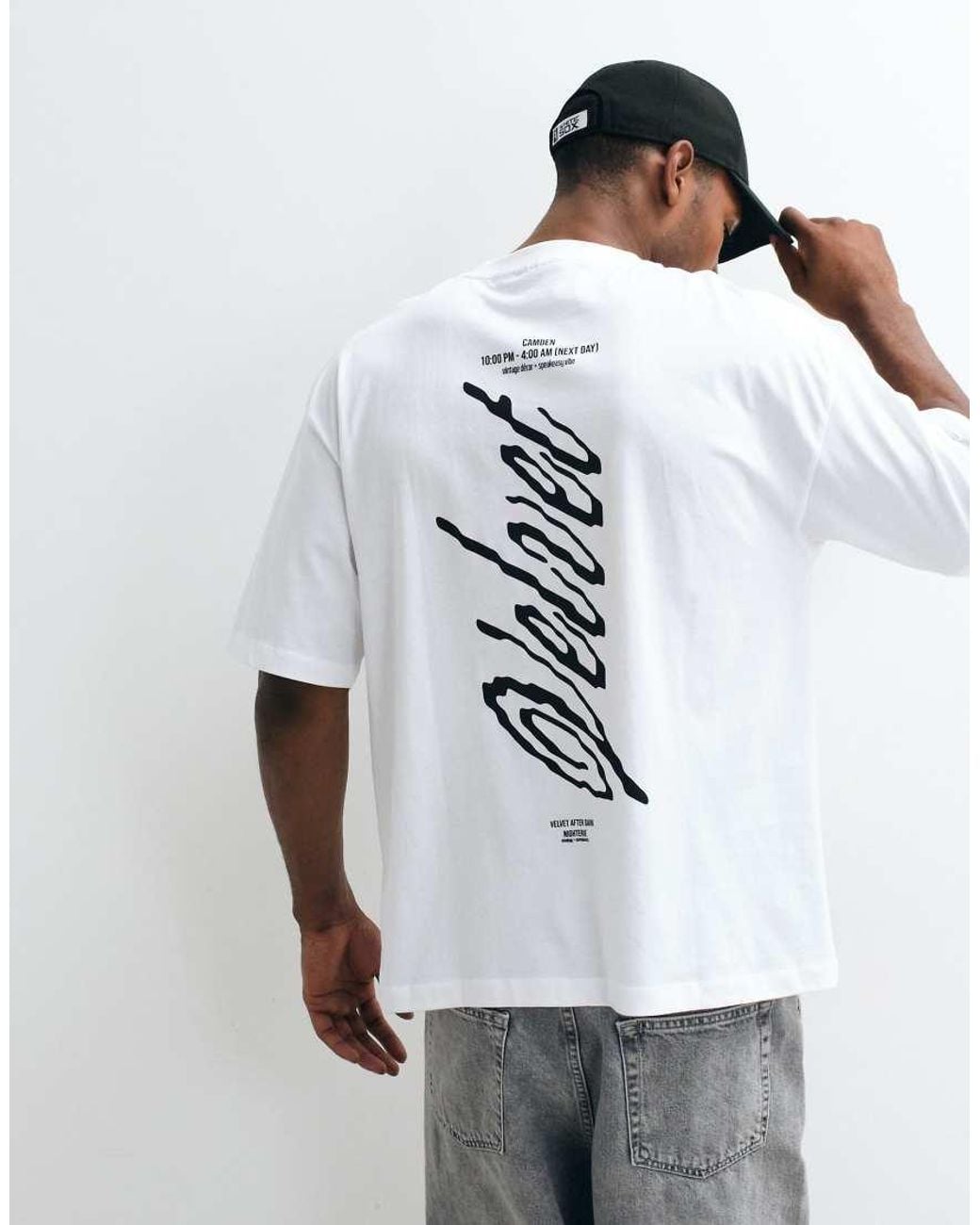 ASOS White Oversized T-shirt With Text Print for men