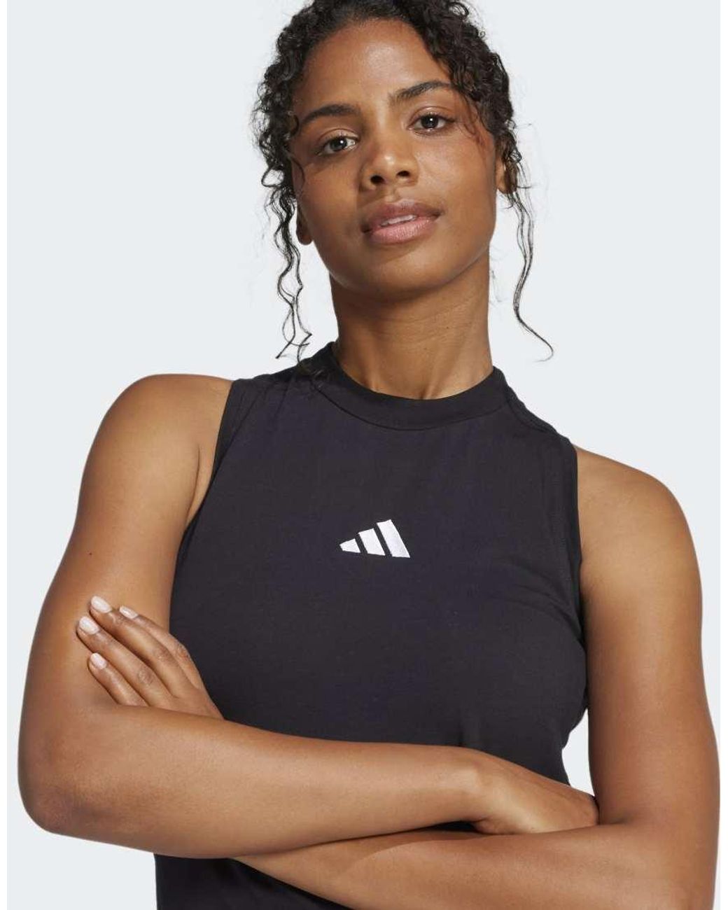 Adidas Originals White Essentials 3-Stripes Long Racerback Dress