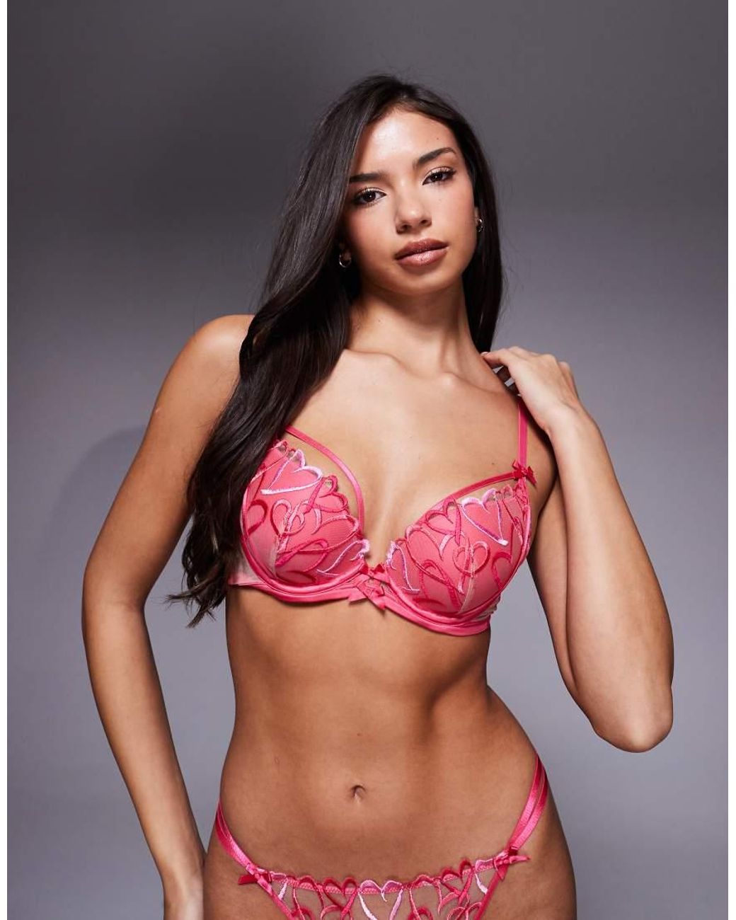 Ann Summers Red Love Struck Padded Plunge Bra