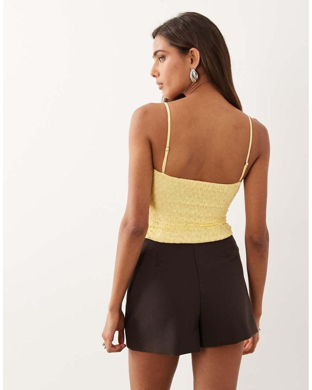 Oh Polly Brown Broderie Removable Straps Bandeau Top