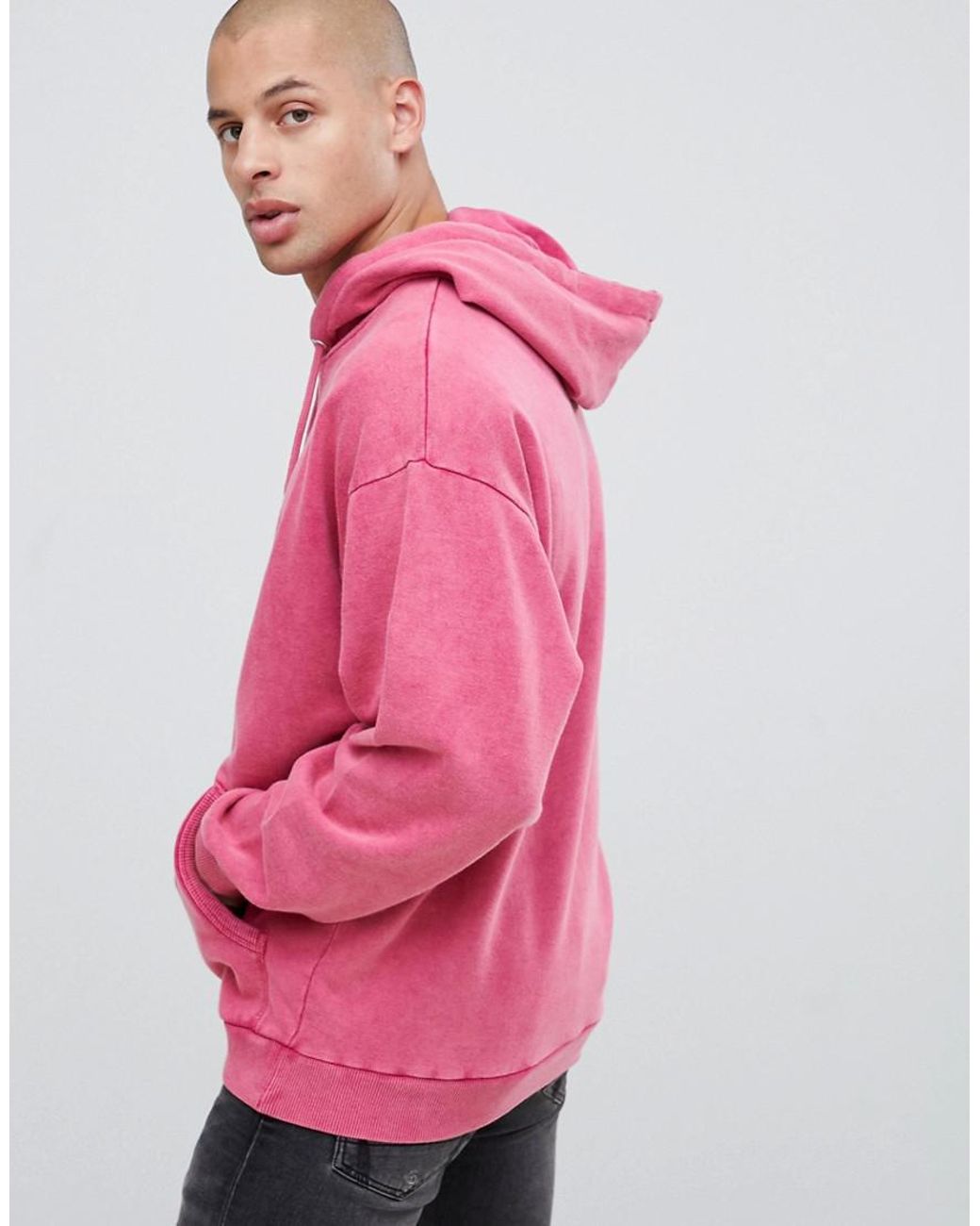 ASOS Cotton Oversized Hoodie With Acid 
