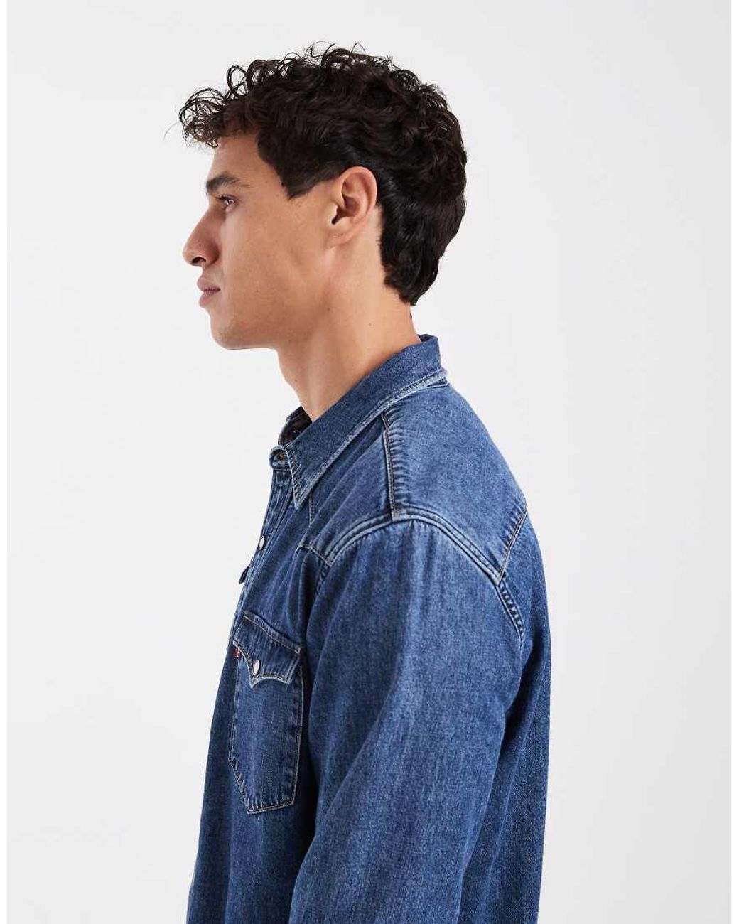 Levi's Blue Barstow Western Denim Shirt for men