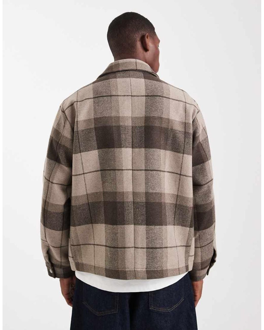 Jack & Jones Gray Wool Harrington Jacket for men