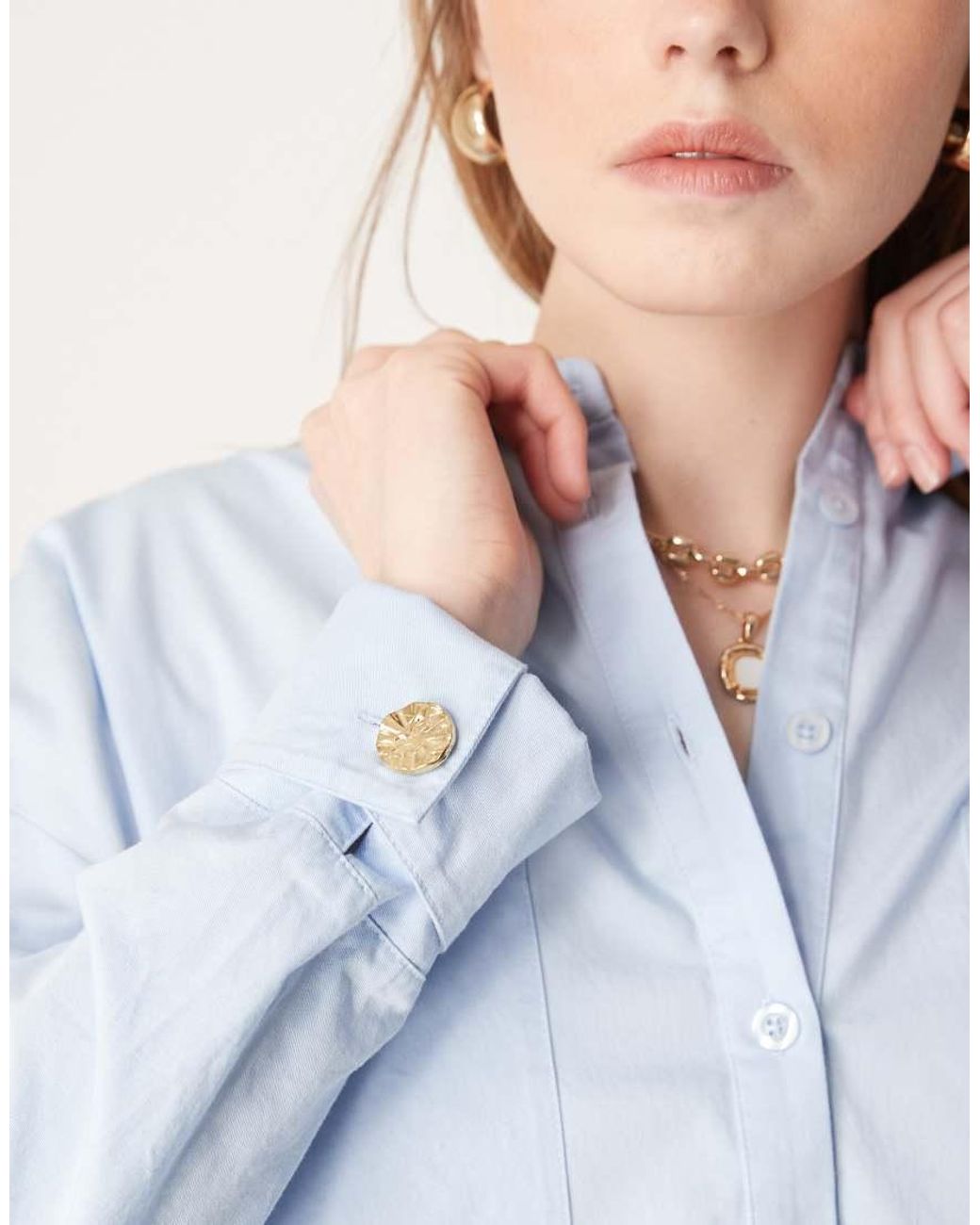 Pretty Lavish Blue Cotton Poplin Shirt Co-ord