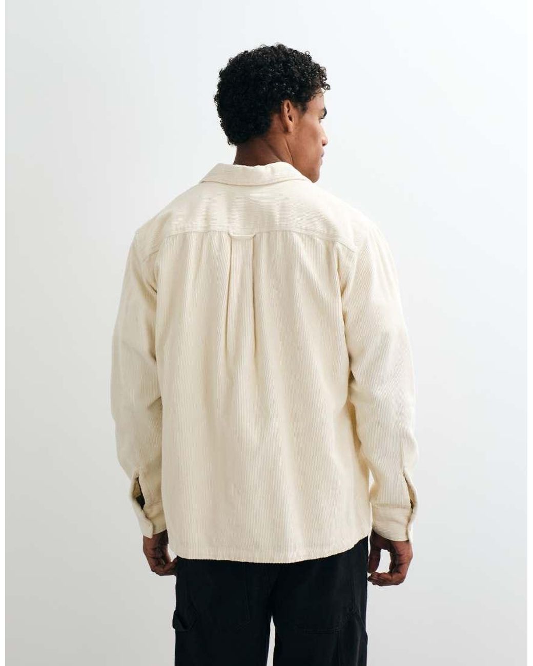 Jack & Jones White Double Pocket Cord Overshirt for men