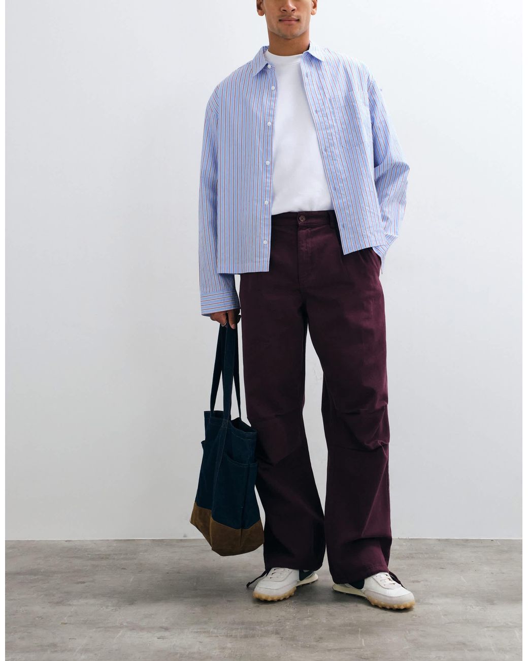 Pantalon ample à bas à nouer ASOS pour homme en coloris Blue