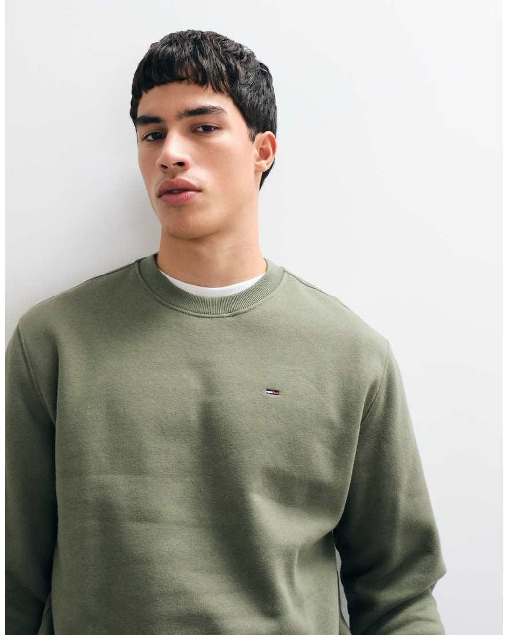 Tommy Hilfiger Green Flag Logo Crewneck Sweatshirt for men
