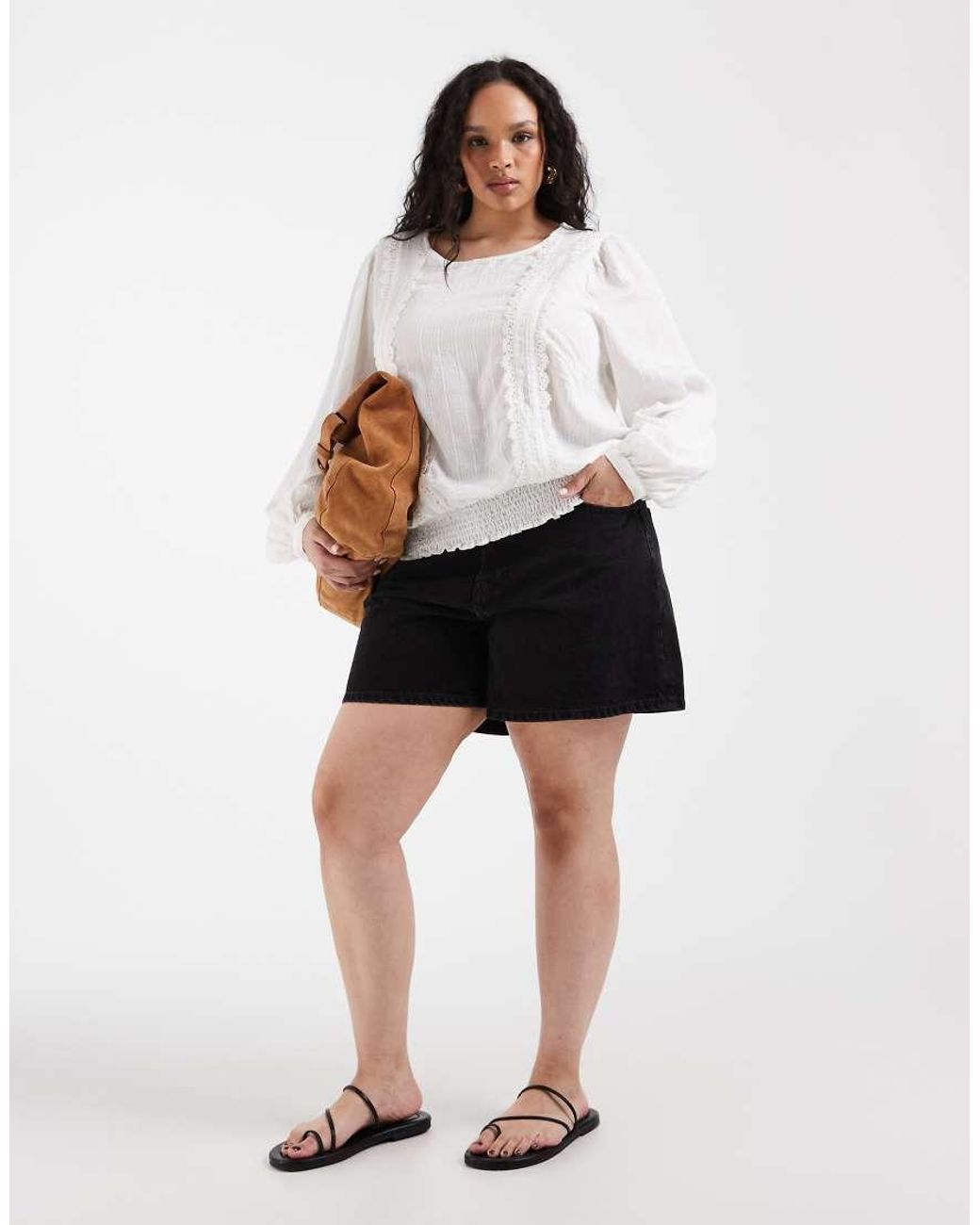ONLY White Ruffles Details Blouse