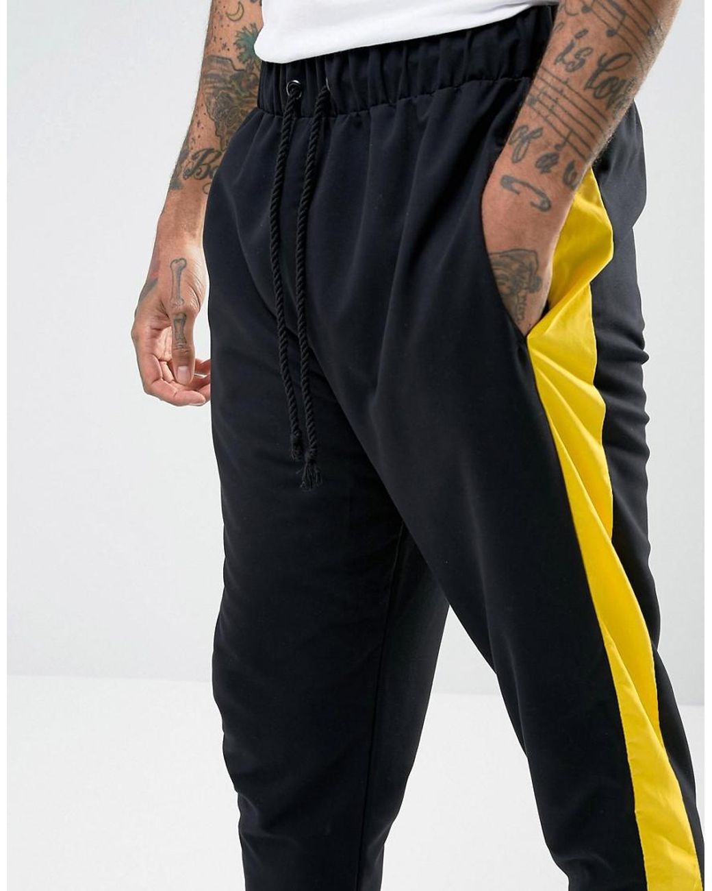 Black Nylon With Yellow Stripe for Men 