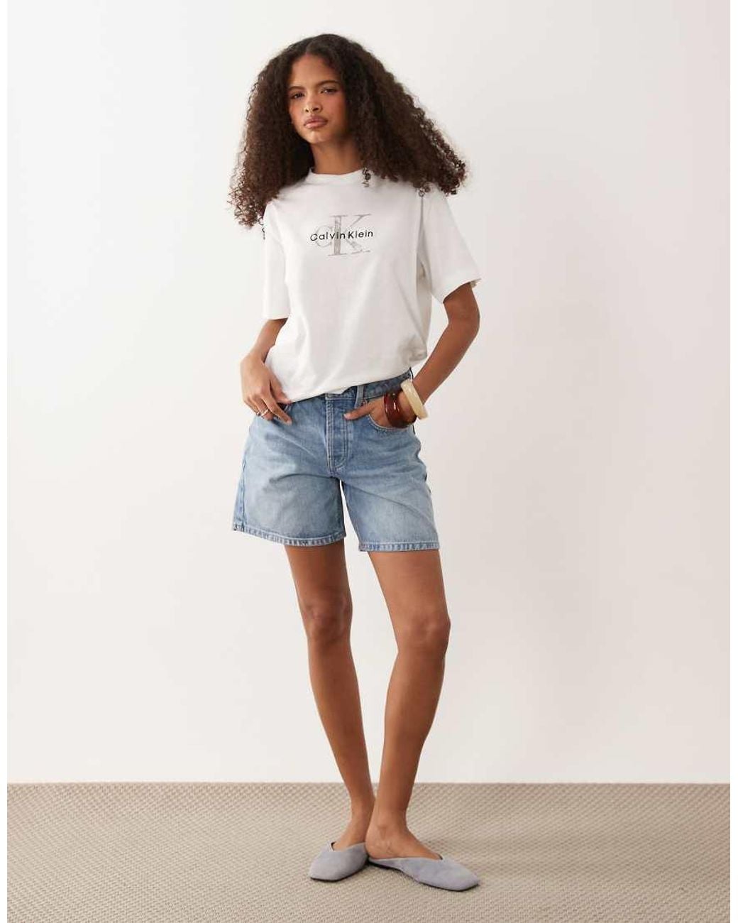 Calvin Klein White Monologo Boxy T-shirt