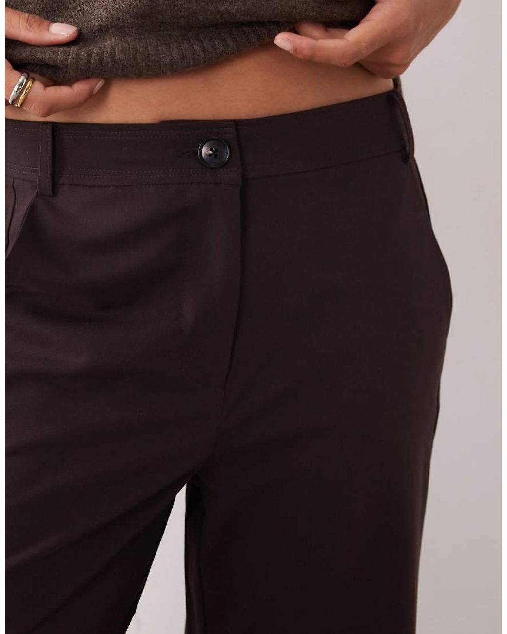 Jdy Brown Mid Waist Straight Leg Tailored Trousers Co-ord