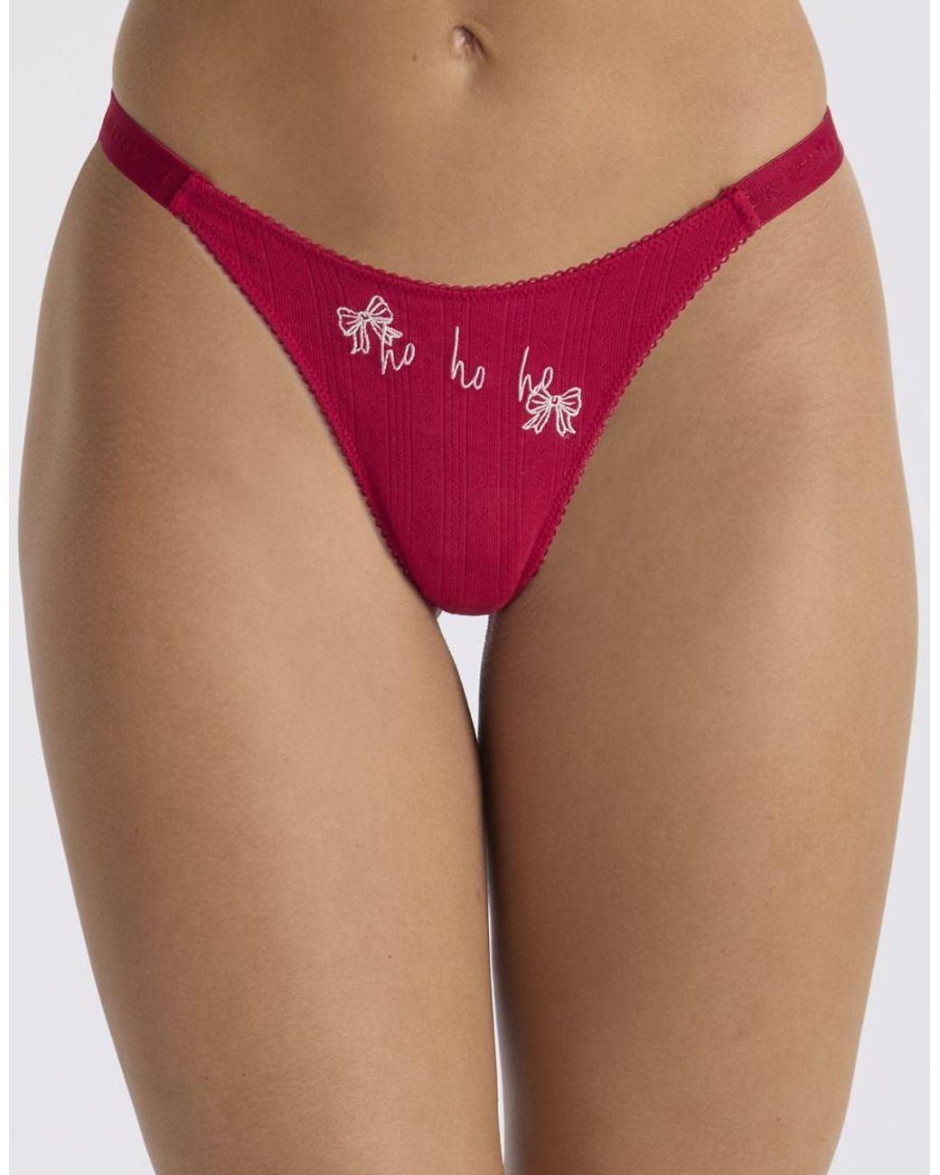 Boux Avenue Pink Gigi Festive High Leg Thongs Knickers Sexy Lingerie 3 Pack