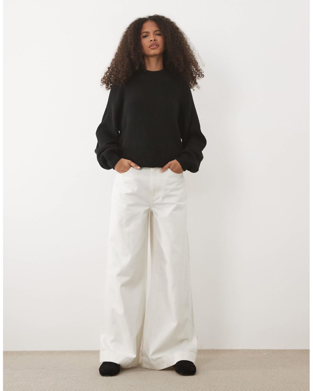 Threadbare Black – hochgeschlossener pullover