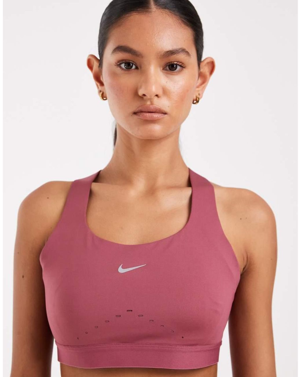 Nike Red Swift High Support Sports Bra