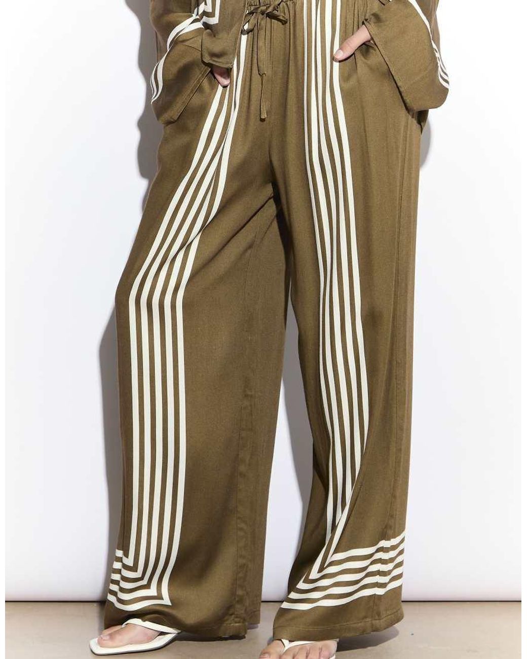 NARRATED Green Wide Leg Trousers