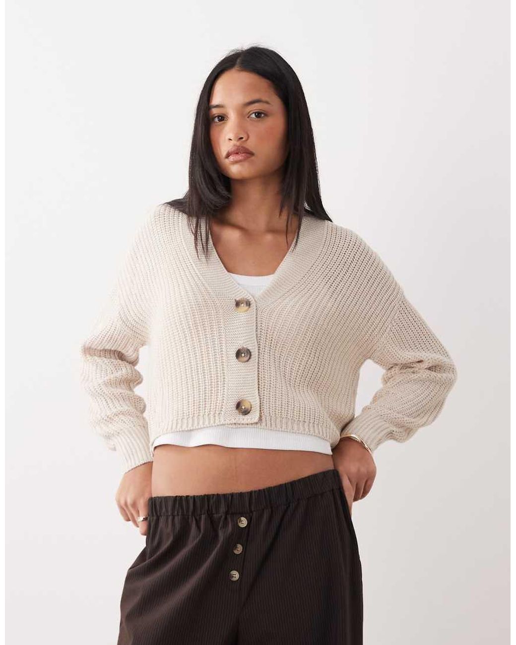ONLY White Knitted Cardigan